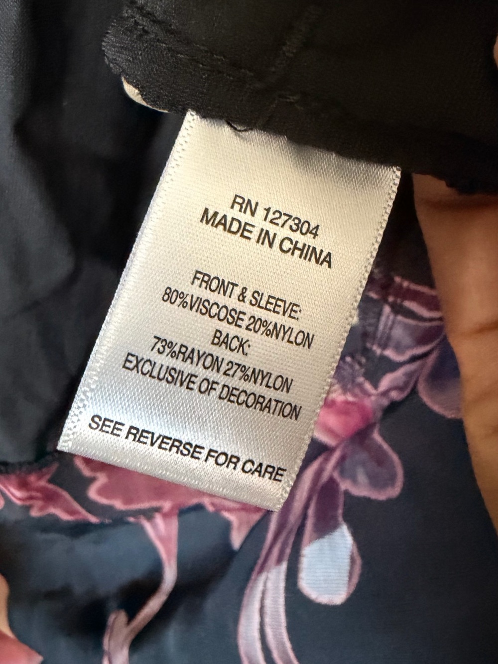 John Mark Black Velvet Floral Kimono with Pink & Cream Accents - Picture 4 of 13
